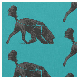 Portuguese Water Dog - Track / Scent Turquois 3X4 Fabric