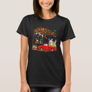 Portuguese Water Dog Wearing Bunny Ear Red Truck W T-Shirt