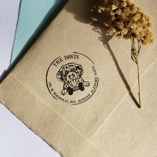 Portuguese Waterdog  Family Return Address   Rubber Stamp (Creator Uploaded)