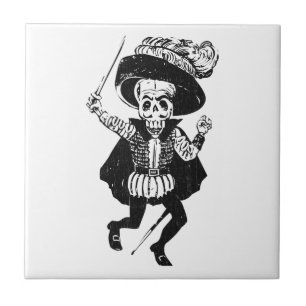Posada Swashbuckling Calavera (Skeleton) Tile