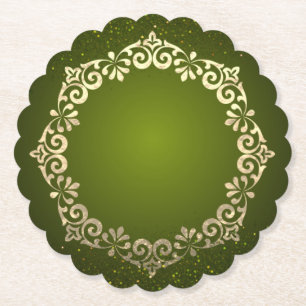 Posavasos de cartón verde con purpurina paper coaster
