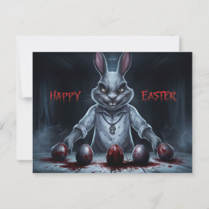 Poscards Happy Easter Rabbit Oeuf Horror 03 Postcard