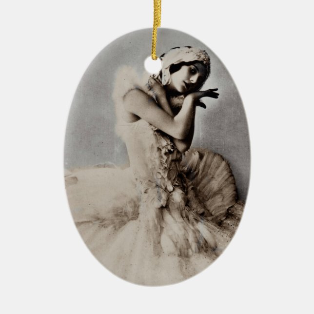 Posed en Pointe Ceramic Tree Decoration (Front)