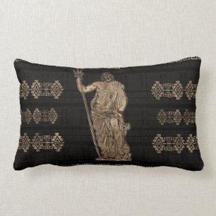 Poseidon and Greek Meander Ornament Lumbar Cushion
