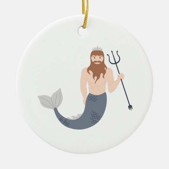 Poseidon Ceramic Tree Decoration (Front)