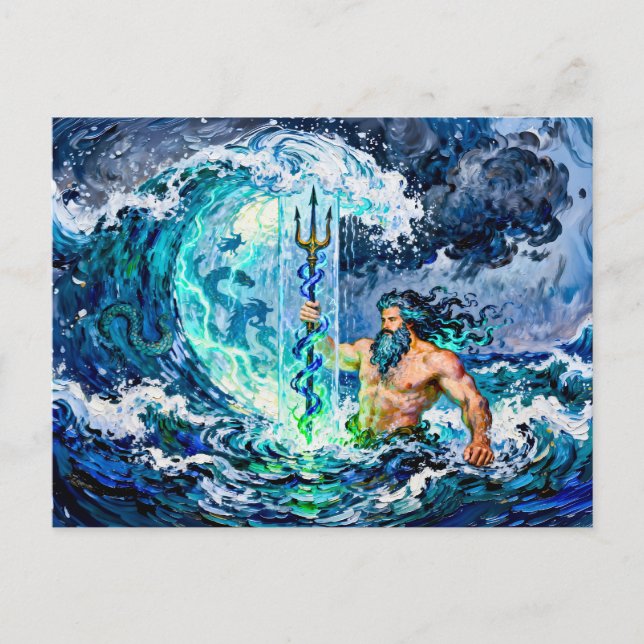 Poseidon God of the Sea Postcard (Front)