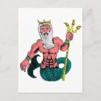 Poseidon, Greek God of the Sea Holding Trident