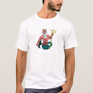 Poseidon, Greek God of the Sea Holding Trident T-Shirt