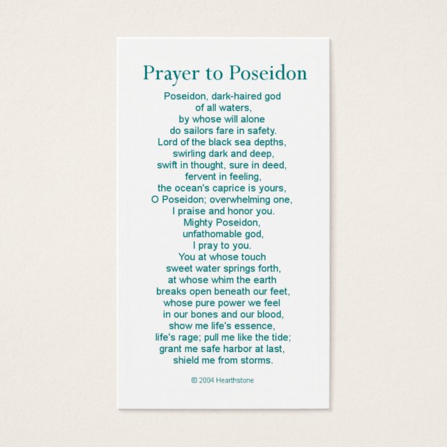 Poseidon Prayer Card (Front)