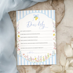 Posey Wildflower Dear Baby Game Invitation