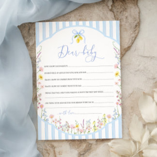 Posey Wildflower Dear Baby Game Invitation