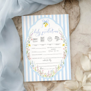 Posey Wildflowers Blue Bow Baby Predictions Game Invitation