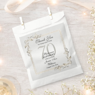 Posh 70th Platinum Birthday Favour Bags