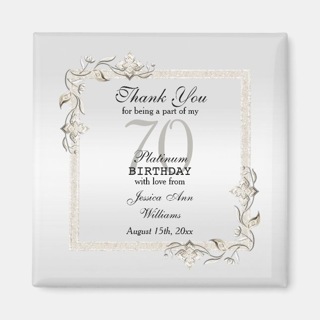 Posh 70th Platinum Birthday   Magnet (Front)