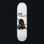 Posh Black Frenchie Bulldog     Skateboard<br><div class="desc">This classy Frenchie playing the violin is painted using pastel with geometric background. The word "Posh Black" is written using stylish fonts. You can add it as a fancy tribute for yourself or for a gift for every Frenchie lover.</div>