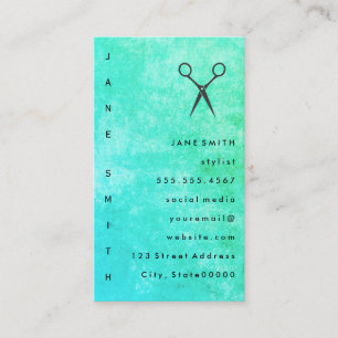 Posh Blue Green Texture Stylist Business Card