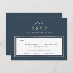 Posh Border Wedding RSVP Reply Response Card