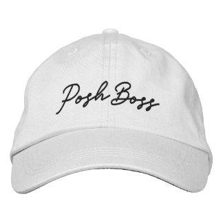 Posh Boss White Embroidered Baseball Cap