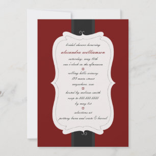 Posh Bridal Shower Invitation {Red & Black}