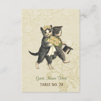 Posh Cats Ivory Wedding Escort Card