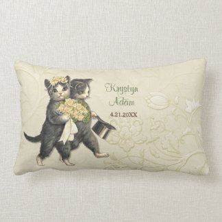 Posh Cats Wedding Ivory -Lumbar Pillow