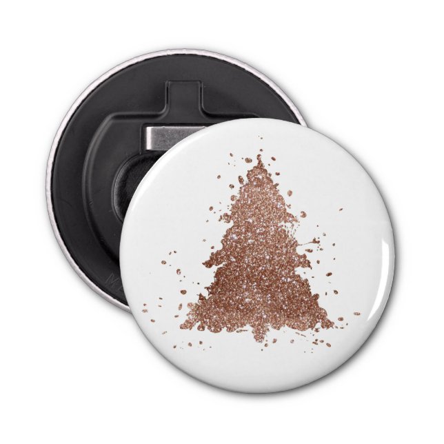 Posh Christmas Tree | Glam Rose Gold Luxurious Bottle Opener (Front)