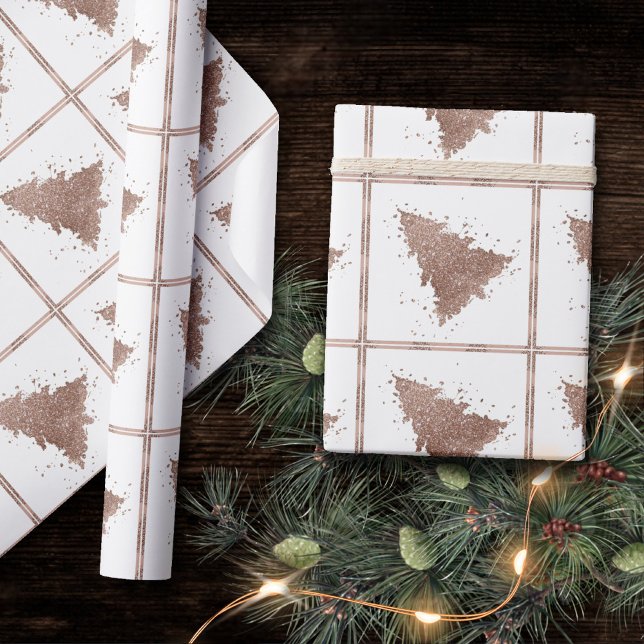 Posh Christmas Tree | Glam Rose Gold Luxurious Wrapping Paper (Creator Uploaded)