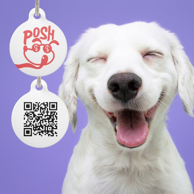 Posh Dog Pet Customised QR Code Tag (Creator Uploaded)