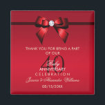 Posh Gem Bow & Ribbon 40th Wedding Anniversary Magnet<br><div class="desc">Custom 40th Wedding Anniversary party favor thank you magnet for couples fortieth Anniversary events. All text, font and text color is fully customizable to meet your requirements, if you would like help to customize your product or would like matching products, please contact me through my store and i will be...</div>