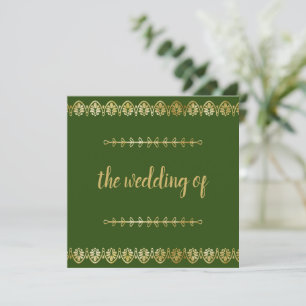 Posh Gold Border Wedding Invitation