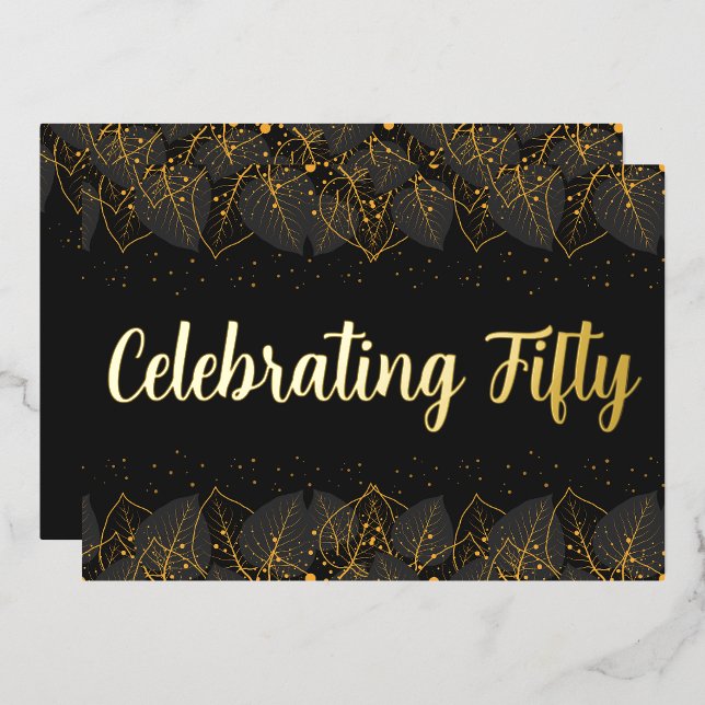 Posh Gold Leaf Birthday (Front/Back)