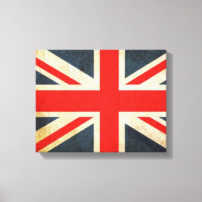 Posh Grunge Union Jack Wrapped Canvas Print (Front)