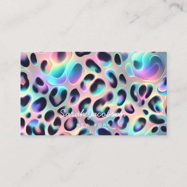 Posh Luxury Opal Iridescent Style Business Card (Front)