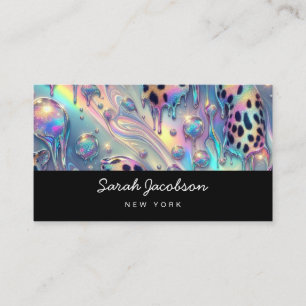 Posh Luxury Opal Iridescent Style Business Card