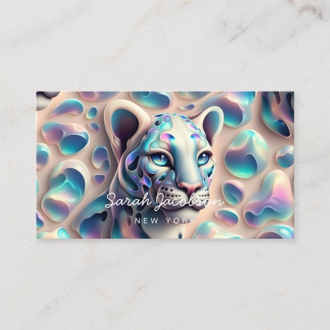 Posh Luxury Opal Iridescent Style Business Card (Front)