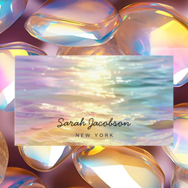 Posh Luxury Opal Iridescent Style Business Card (Creator Uploaded)