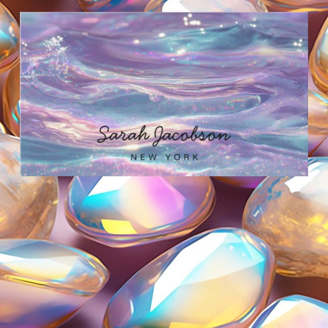 Posh Luxury Opal Iridescent Style Business Card (Creator Uploaded)