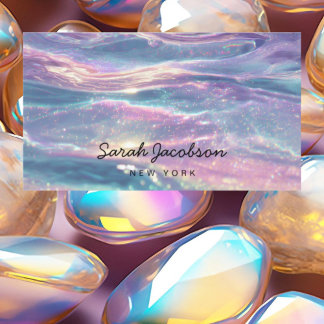 Posh Luxury Opal Iridescent Style Business Card