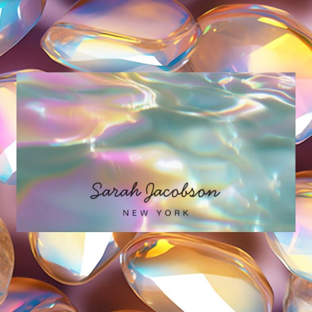 Posh Luxury Opal Iridescent Style Business Card (Creator Uploaded)