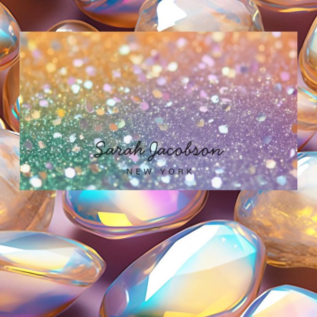 Posh Luxury Opal Iridescent Style Business Card (Creator Uploaded)