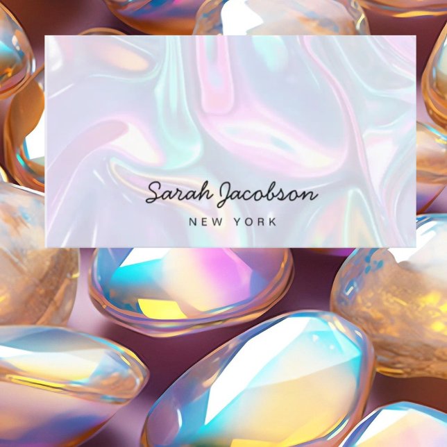 Posh Luxury Opal Iridescent Style Business Card (Creator Uploaded)