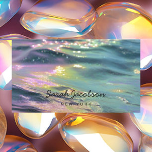 Posh Luxury Opal Iridescent Style Business Card