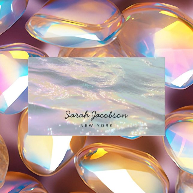 Posh Luxury Opal Iridescent Style Business Card (Creator Uploaded)