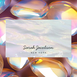 Posh Luxury Opal Iridescent Style Business Card