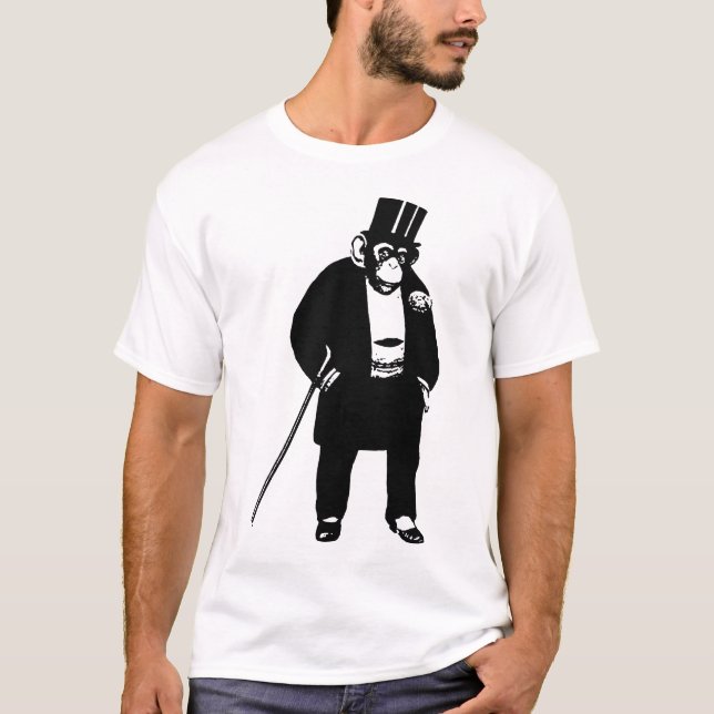 Posh Monkey T-shirt - Chimp In A Dinner Suit (Front)