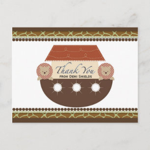 Posh Noah's Ark Flat Thank You Card