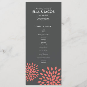 Posh Petals Coral Ceremony Program Programme