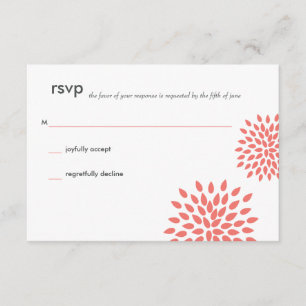 Posh Petals Coral RSVP Card