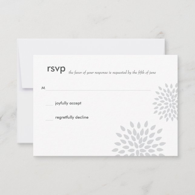 Posh Petals | Silver | RSVP Card (Front)