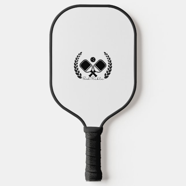 Posh Pickle Classic Black + White Minimalist Pickleball Paddle (Front)